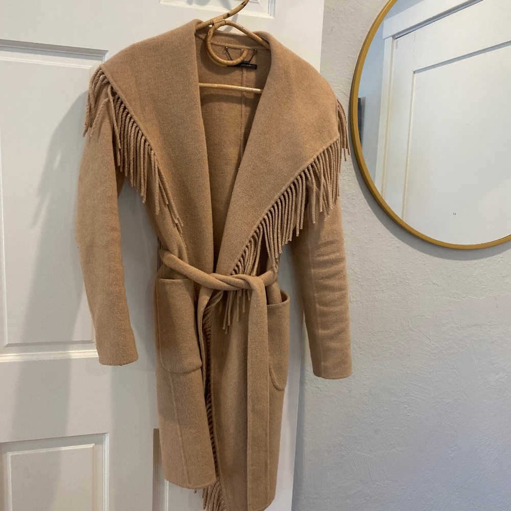Tahari Fringe Coat